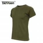 TACVASEN Summer Tactical T-shirts US Army Physical T-shirt military short-sleeve T-shirt 100% cotton wear TD-018