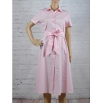 TAOVK Russian style design new 2016 women Summer  dress Pink long section pink dress shirt collar single-breasted dresses