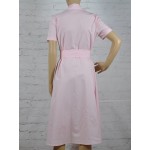 TAOVK Russian style design new 2016 women Summer  dress Pink long section pink dress shirt collar single-breasted dresses