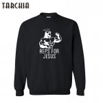 TARCHIA Men Sweatshirts 2017 New REPS FOR JESUS Letter Print Long Sleeve Hoodies Man Hip Hop Sweatshirt Hombre Plus Size XXL