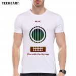 TEEHEART Fashion Men's Summer Casual Tops Hipster Guitar Printed Top Tees pa870