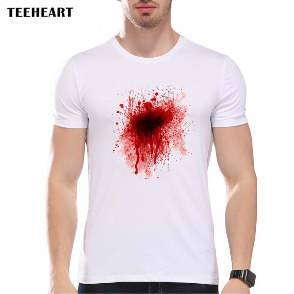 TEEHEART I am Fine blood Print t Shirt Summer Short Sleeve Modal Top Tees pa583