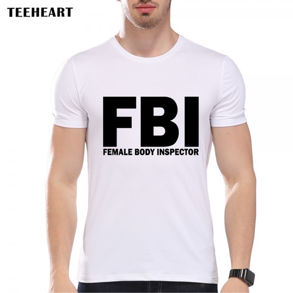 TEEHEART New Summer  Female Body Inspector T-shirt Men  Short Sleeve Round Neck Personality Print Top Tees pa430