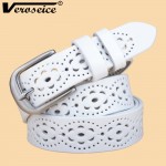 [TG] Hot Sale Unique Genuine Leather Women Belt Cowhide Punched Strap All Match Jeans Female Belts For Women High Quality