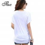 TLZC 2017 Cartoon Pattern Printed Lady Cotton White Tees T shirt  Large Size L-4XL Women Casual T-Shirts