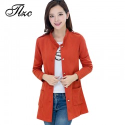 TLZC Belt Decorate Lady Slim Jackets Plus Size L-4XL Korean Trendy Big Pockets Design Single Breasted Charm Woman Fashion Coat