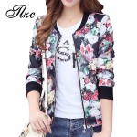 TLZC New Floral Printed Lady Thin Coats Plus Size M-4XL Autumn Vintage Sweet Women Bomber Jackets Holiday Clothing