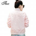 TLZC Women Fashion Jacket Plus Size M-4XL Square Collar Autumn Spring Coat Black / Blue / Pink Comfortable Casual Outwear