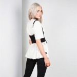 TOB 2017 summer new fashion women tank shoulders corsets belt front bowtie lace up back zipper womens' belt black XD798