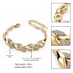 TOUCHEART Braided Gold color Leaf Bracelets & Bangles With Stones Luxury Crystal Bracelets For Women Wedding Jewelry Sbr140296