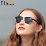 TRIOO Classic Vintage Polarized Sunglasses Women Brand Designer Sun Glasses For Women Retro Semi Rimless Oculos Shades Female