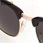 TRIOO Classic Vintage Polarized Sunglasses Women Brand Designer Sun Glasses For Women Retro Semi Rimless Oculos Shades Female