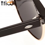 TRIOO Classic Vintage Polarized Sunglasses Women Brand Designer Sun Glasses For Women Retro Semi Rimless Oculos Shades Female