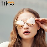 TRIOO High Quality Cat Eye Women Sunglasses Gold Metal Oculos de sol Reflective Summer Pink Sun Glasses Vintage Sexy Shades TRIOO High Quality Cat Eye Women Sunglasses Gold Metal Oculos de sol Reflective Summer Pink Sun Glasses Vintage Sexy Shades