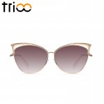 TRIOO High Quality Cat Eye Women Sunglasses Gold Metal Oculos de sol Reflective Summer Pink Sun Glasses Vintage Sexy Shades TRIOO High Quality Cat Eye Women Sunglasses Gold Metal Oculos de sol Reflective Summer Pink Sun Glasses Vintage Sexy Shades