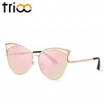TRIOO High Quality Cat Eye Women Sunglasses Gold Metal Oculos de sol Reflective Summer Pink Sun Glasses Vintage Sexy Shades TRIOO High Quality Cat Eye Women Sunglasses Gold Metal Oculos de sol Reflective Summer Pink Sun Glasses Vintage Sexy Shades