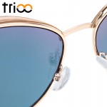 TRIOO High Quality Cat Eye Women Sunglasses Gold Metal Oculos de sol Reflective Summer Pink Sun Glasses Vintage Sexy Shades TRIOO High Quality Cat Eye Women Sunglasses Gold Metal Oculos de sol Reflective Summer Pink Sun Glasses Vintage Sexy Shades