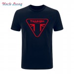 TRIUMPH MOTORCYCLE Letter Print T Shirt for men Cotton Short Sleeve Print Hip Hop O-Neck Men's Clothing Casual Tops Tees