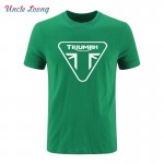 TRIUMPH MOTORCYCLE Letter Print T Shirt for men Cotton Short Sleeve Print Hip Hop O-Neck Men's Clothing Casual Tops Tees