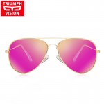 TRIUMPH VISION HD Polarized Aviator Sunglasses Women Pink Mirror Pilot Polaroid Sun Glasses For Women Brand Shades Oculos Female