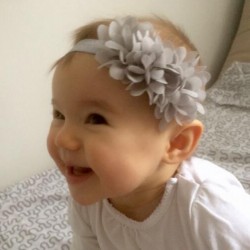 TWDVS Kids Chiffon 3 Flower Hair band Elastic hair Accessories Ring Headband Hids Flower Hair Accessories W001