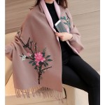 [TWOTWINSTYLE] Spring Long Sleeve Tassel Embroidery Sweater Bat Sleeved Shawl Trench Coat For Women New Clothing