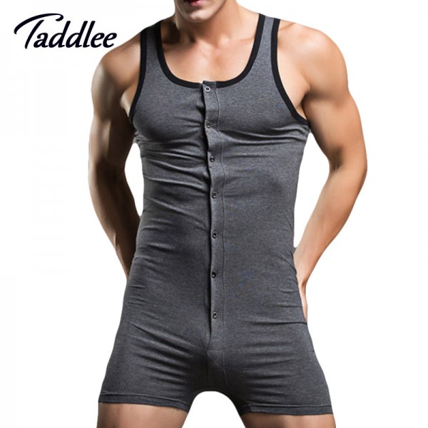 Taddlee Brand Sexy Men Bodysuit Gay Penis Pouch Man Body Suits Sexy Man Bodywear Bodybuilding Cotton Man Tank Top Singlets