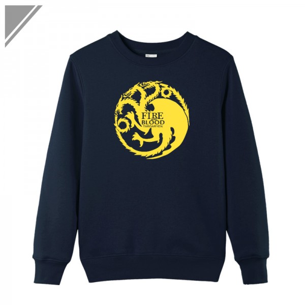 Targaryen Dragon dresses for men winter Movie A Song of Ice and Fire printed cotton long sleeve swag casual sweatshirt plus size