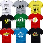 The Big Bang Theory T-shirt Sheldon Cooper super hero green lantern the flash cosplay t shirts men women geek tee TBBT tshirt