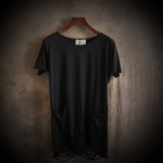 The New Decadent Hole Bottom Design Europe And United States City Boy Men Short Sleeve T Shirt Clothing Personality T Shirts