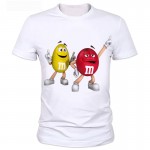 The man's printed t-shirts New Cartoon Peanut chocolate m&m's Emoji Print Cute Unisex Men t shirt Casual Hip Pop 88#