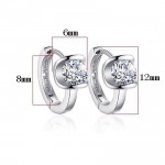 The new U-shaped silver Ms. Angel kiss cubic zirconia earrings fashion retro lovely princess high-end jewelry silver earrings