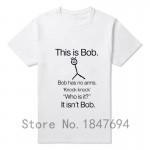 This Is Bob KNOCK KNOCK FUNNY JOKE T Shirts Men O Neck Short Sleeve Cotton Mens T-Shirt Hiphop Man Tees Free Shipping