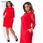 Three Quarter Lace Autumn Dress big sizes 2017 new women Autumn  Plus Size casual dress mini party dress vintage vestidos L-6XL
