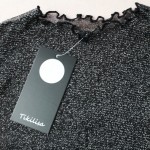 Tikilisa 2017 Spring Summer New Ruffles T-shirts Hollow Out Sexy Crop Top Lace Long Sleeve Elastic High waist T shirt Female