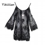 Tikilisa Summer Dress 2017 Off Shoulder Sexy Women Casual Sleeve Beach Mini Dress Vestido Fiesta Lace Dress beach wear Plus Size