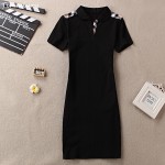 Timmiury Summer Women Embroidery Dress Sexy Party Dresses Sheath Black/White/Red Cotton V-neck Mini Office Dress Elbise Vestido