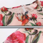 TingYiLi Floral Maxi Dress Long Sleeve Printed Chiffon Dress Bohemian Beach Long Dress Women Summer Dress 2016