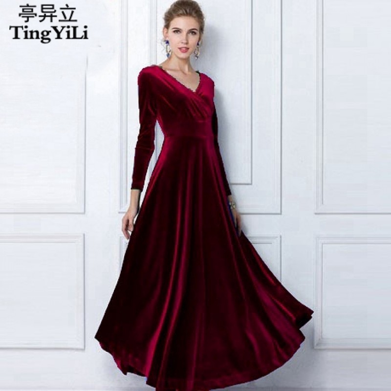 plus size velvet maxi dress