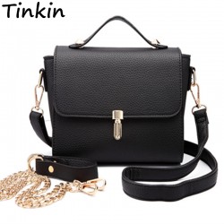 Tinkin Vintage Small Shoulder Bag New Arrival Lychee Emboss Women Messenger Bag Women Casual Totes