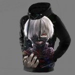 Tokyo Ghoul Hoodies 3D Printing Pullovers 2017 Top Ken Kaneki Anime Character Printed Male Streetwear Free Shipping
