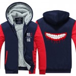 Tokyo Ghoul Luminous printed hot anime Tokyo Ghoul Hoodies Men long-sleeve Thicken Zipper Fleece coats Sweatshirts men Plus Size