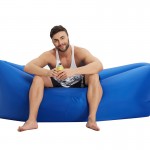 Toloco Fast Inflatable hangout Camping Sleep Bed Air Sofa Beach Bed Banana Lounger Air Bed Lazy Sleeping Bag With Side Pocket