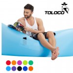 Toloco Fast Inflatable hangout Camping Sleep Bed Air Sofa Beach Bed Banana Lounger Air Bed Lazy Sleeping Bag With Side Pocket