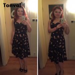 Tonval Birds Pattern Summer Vintage Dresses Women Retro 1950s 60s Rockabilly Swing Audrey Hepburn Pin Up Elegant Dress