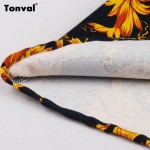 Tonval Half Sleeve Vintage Tunic Dress Women Gorgeous Floral Retro Audrey Hepburn Style Plus Size Summer Swing Dresses