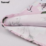 Tonval Women Floral 1950s 60s Pleated Dress Half Sleeve 2017 Summer Vintage Dresses Plus Size 4XL Hepburn Pink Dress