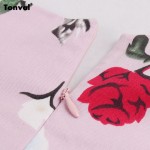 Tonval Women Floral 1950s 60s Pleated Dress Half Sleeve 2017 Summer Vintage Dresses Plus Size 4XL Hepburn Pink Dress