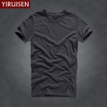 Top Quality Men's Short Sleeve 100% Cotton T-shirt Men 2016 Summer AFS Brand Shirts Solid Color Casual Male Tops & Tees