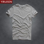 Top Quality Men's Short Sleeve 100% Cotton T-shirt Men 2016 Summer AFS Brand Shirts Solid Color Casual Male Tops & Tees